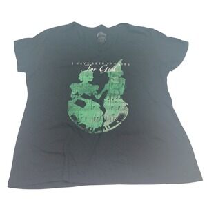 Wicked Musical "For Good" Graphic V-Neck T-Shirt Black‎ Women's Size XL
